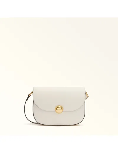 Furla Moonlight S Crossbody Bag In Cream Leather In Yellow