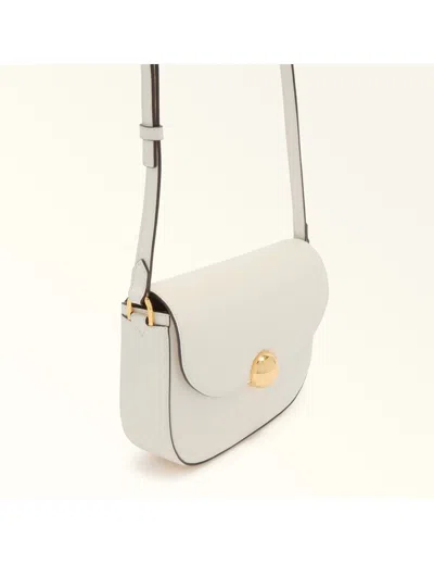 Furla Moonlight S Crossbody Bag In Cream Leather In Yellow