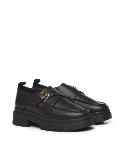 Coccinelle Astrid Vintage Leather Monk Strap In Black