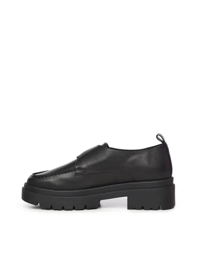 Coccinelle Astrid Vintage Leather Monk Strap In Black