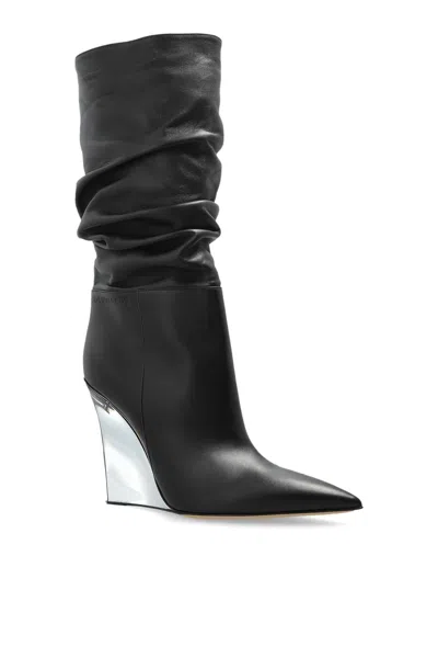 Dsquared2 Ruched Pointed Boots In Black