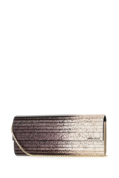 Jimmy Choo Multicolor Fabric And Pvc Sweetie Clutch In Black