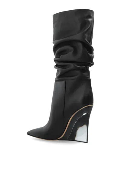 Dsquared2 Ruched Pointed Boots In Black