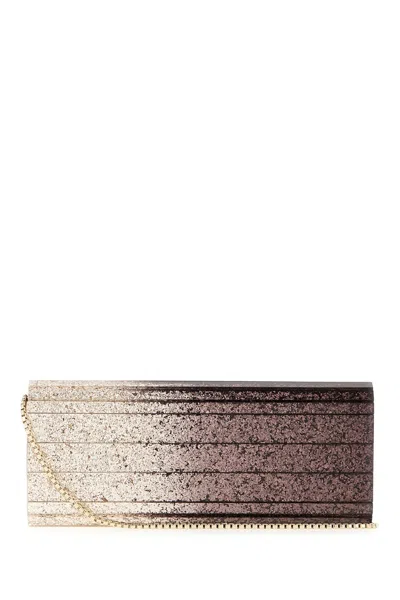 Jimmy Choo Multicolor Fabric And Pvc Sweetie Clutch In Black