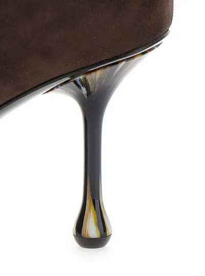 Jimmy Choo Ixia Brown Pumps With High Sculpted Heel In Suede Woman In Brown