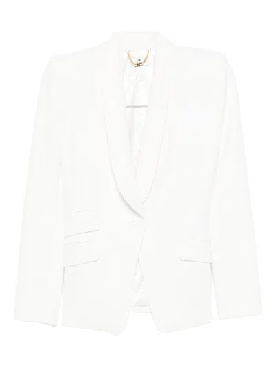Elisabetta Franchi Suit With Shawl Lapels In White