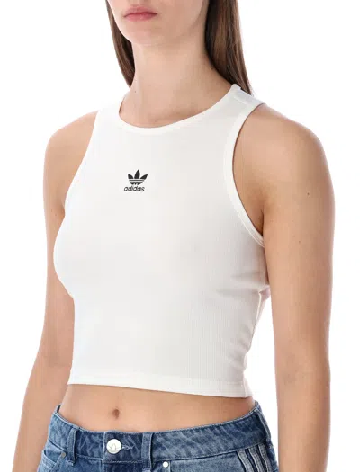 Adidas Originals Essentials Ribbed Tank Top In White