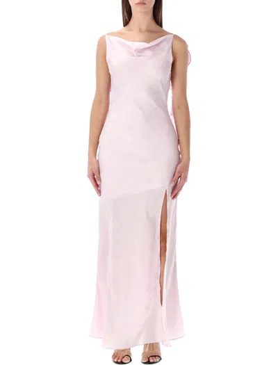 Rotate Birger Christensen Maxy Waterfall Dress In Pink