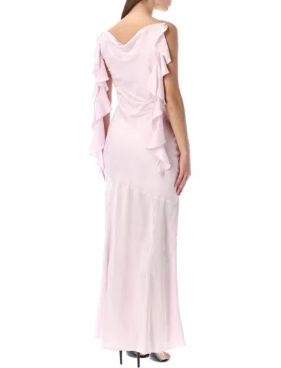 Rotate Birger Christensen Maxy Waterfall Dress In Pink