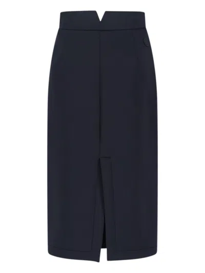 Moncler Genius X Ee72 By Edward Enninful Neoprene Midi Skirt In Black