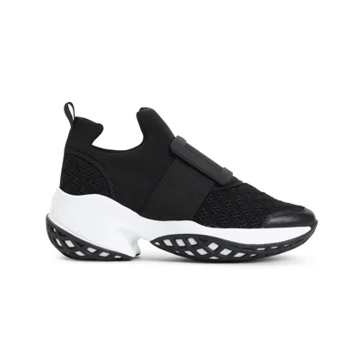 Roger Vivier Run Sneakers With Ridged Rubber Sole In Black