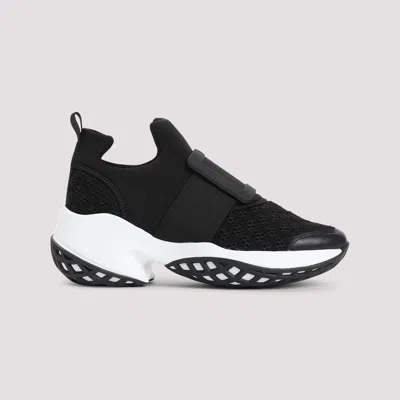 Roger Vivier Run Sneakers With Ridged Rubber Sole In Black