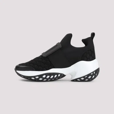 Roger Vivier Run Sneakers With Ridged Rubber Sole In Black