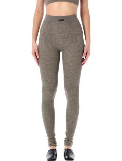 Fear Of God Essentials  Waffle Leggings Homestead Heather-tone In Gray