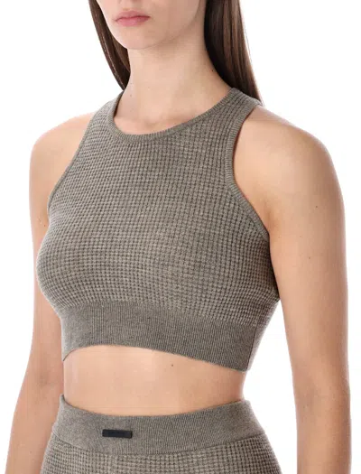 Fear Of God Essentials  Waffle Sport Tank Homestead Heather-tone In Neutral