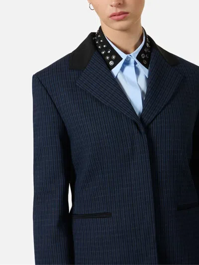 Iceberg Single-breasted Long-sleeved Suit Jacket In Blue