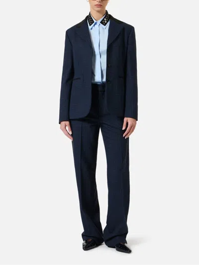 Iceberg Single-breasted Long-sleeved Suit Jacket In Blue