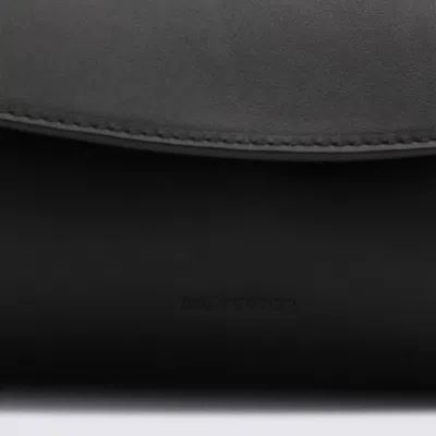 Jil Sander Cannolo Logo Embossed Small Shoulder Bag In Black