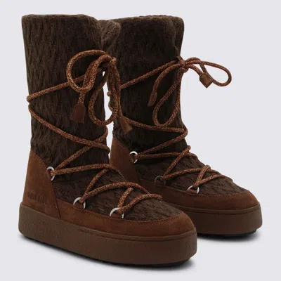 Moon Boot `mb X Guest In Residence Ltrack Knit` Boots In Brown