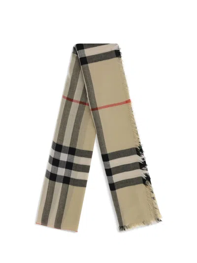 Burberry Check Wool Scarf In Multi
