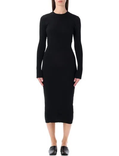Fear Of God Essentials  Rib Long Sleeve Dress In Black