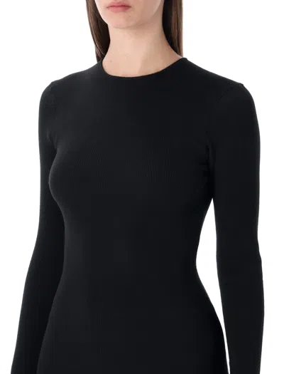 Fear Of God Essentials  Rib Long Sleeve Dress In Black