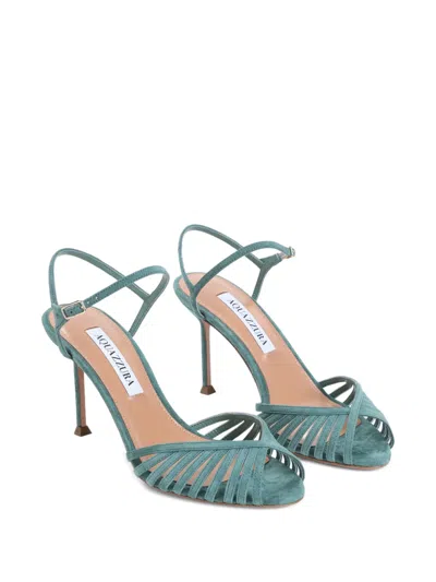 Aquazzura 85mm Hold Me Cut-out Heeled Sandals In Green