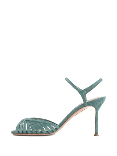 Aquazzura 85mm Hold Me Cut-out Heeled Sandals In Green