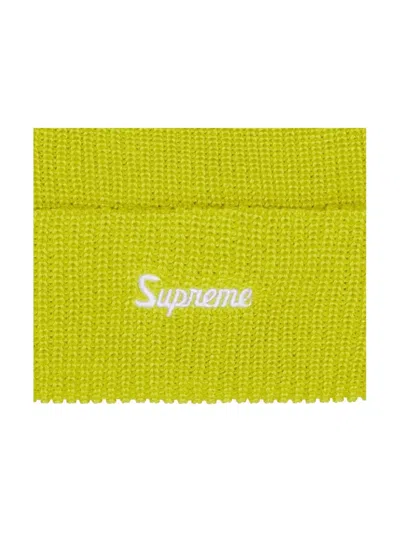 Supreme Loose-gauge Logo Beanie Hat In Green