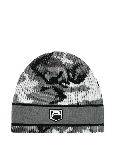 Palace X Avirex Nein Cuff Logo-print Beanie Hat In Gray