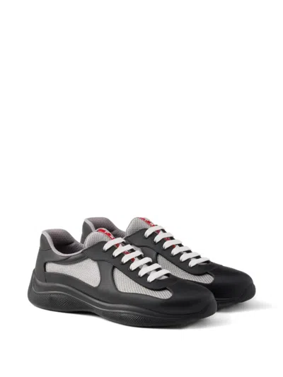 Prada Recycled Polyester-blend Sneakers In Black