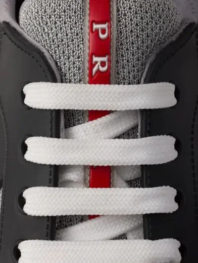 Prada Recycled Polyester-blend Sneakers In Black