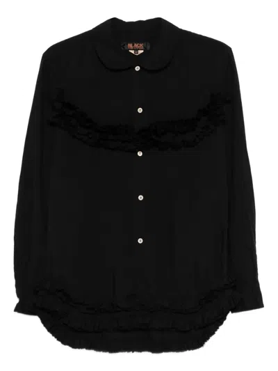 Black Comme Des Garçons Ruffled Buttoned Shirt In Black