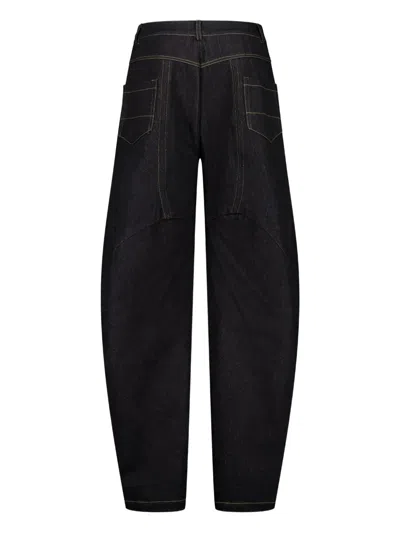 Lueder Engineered Contrast-stitching Jeans In Blue