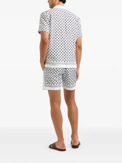 Orlebar Brown Maitan Geometric-print Shirt In White