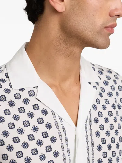 Orlebar Brown Maitan Geometric-print Shirt In White