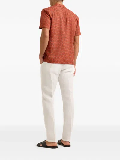 Orlebar Brown Maitan Geometric-print Shirt In Red