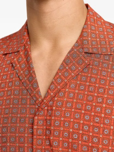 Orlebar Brown Maitan Geometric-print Shirt In Red