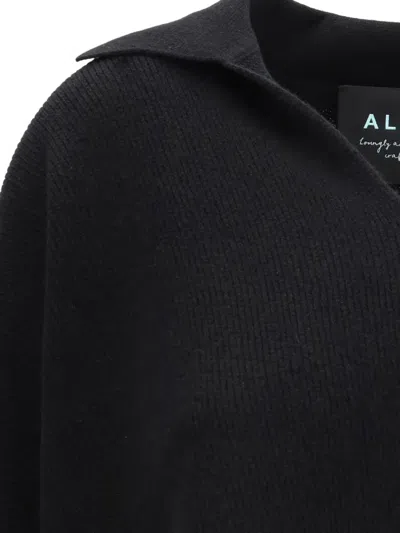 Alanui Sweater With Polo Collar In Black