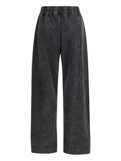 Ganni Isoli Embroidered Sweatpants In Black