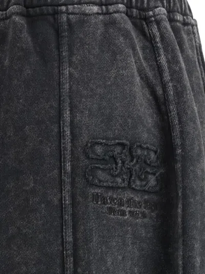 Ganni Isoli Embroidered Sweatpants In Black
