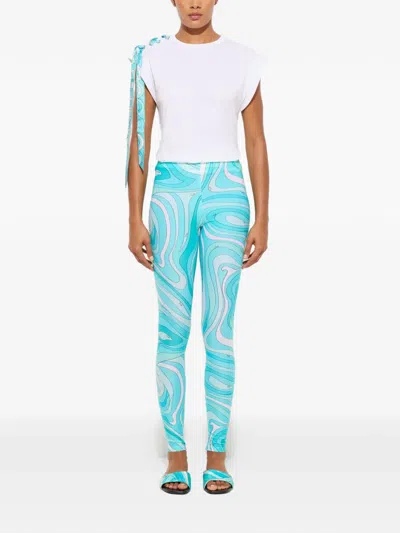 Pucci Marmo-print Leggings In Multi