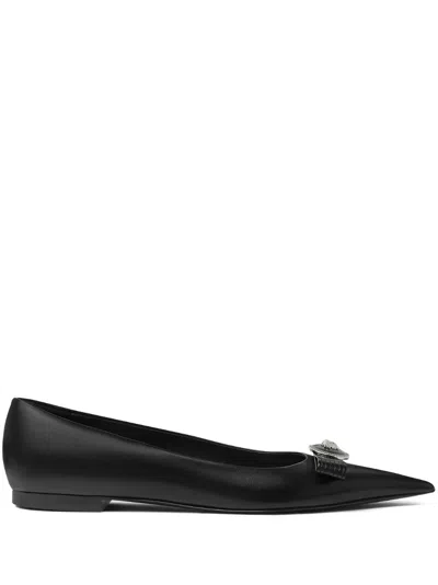 Versace Medusa Pointed Ballet Flats In Black