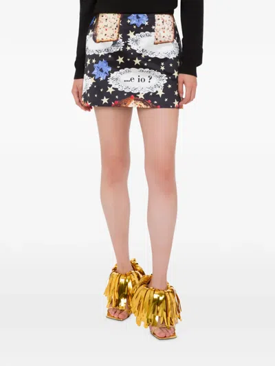 Moschino Printed Mini Skirt In Multi