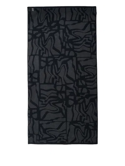 By Parra Broken Ftp Bath Towel (set Of Two) In Black