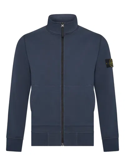 Stone Island Zip-up Sweatshirt In Blue