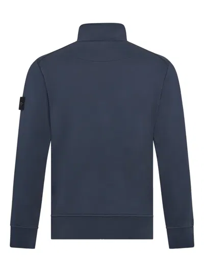 Stone Island Zip-up Sweatshirt In Blue