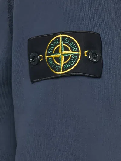 Stone Island Zip-up Sweatshirt In Blue