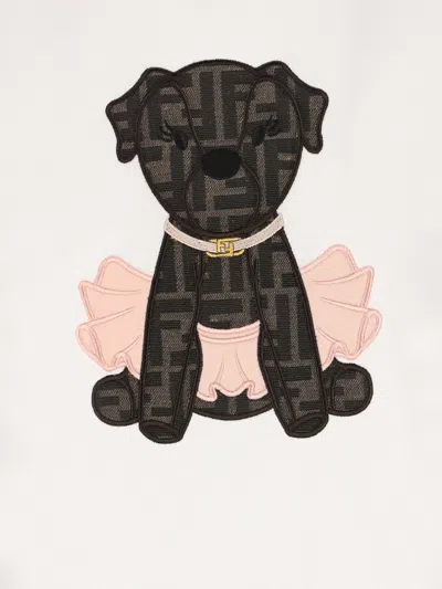 Fendi Itina Patch Crewneck T-shirt In White