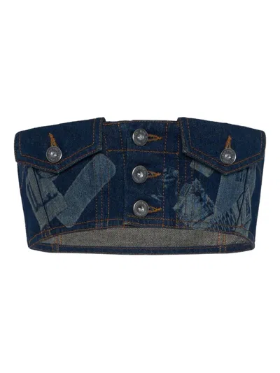 Jean Paul Gaultier Sleeveless Vest In Blue